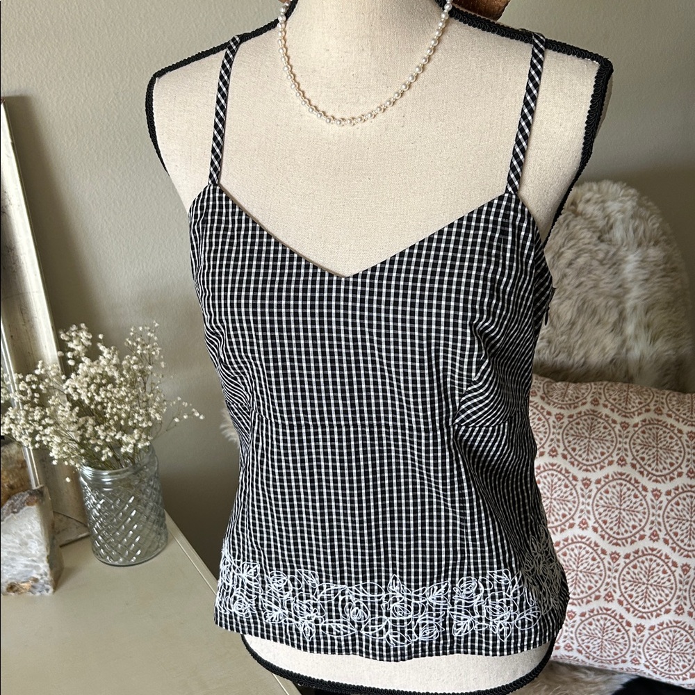 Vintage Black and White Gingham Tank Top - Picture 2 of 15